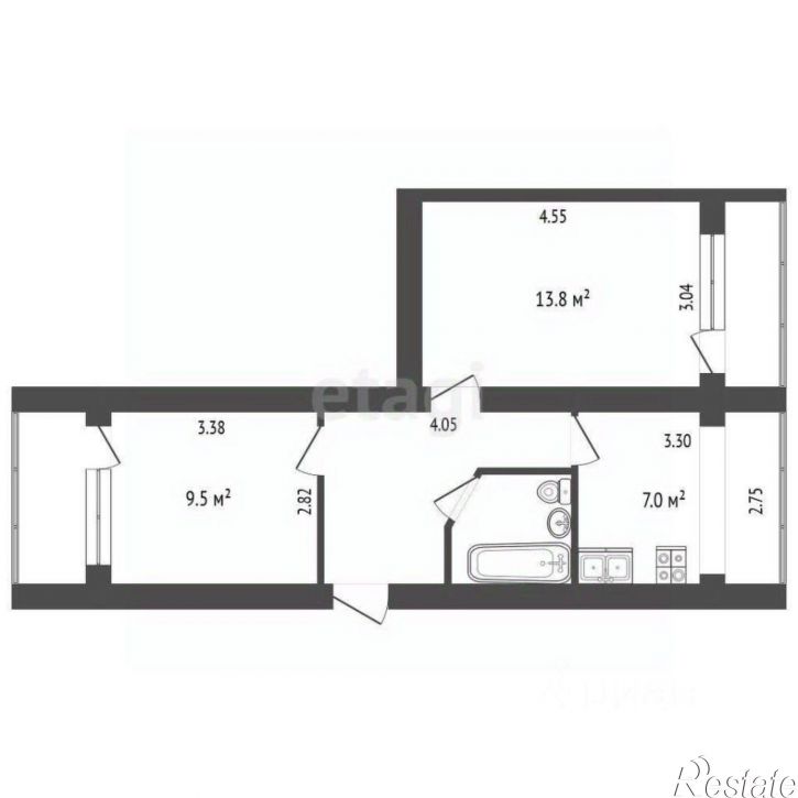 2-комн квартира Целинная улица, 42,  д. 42