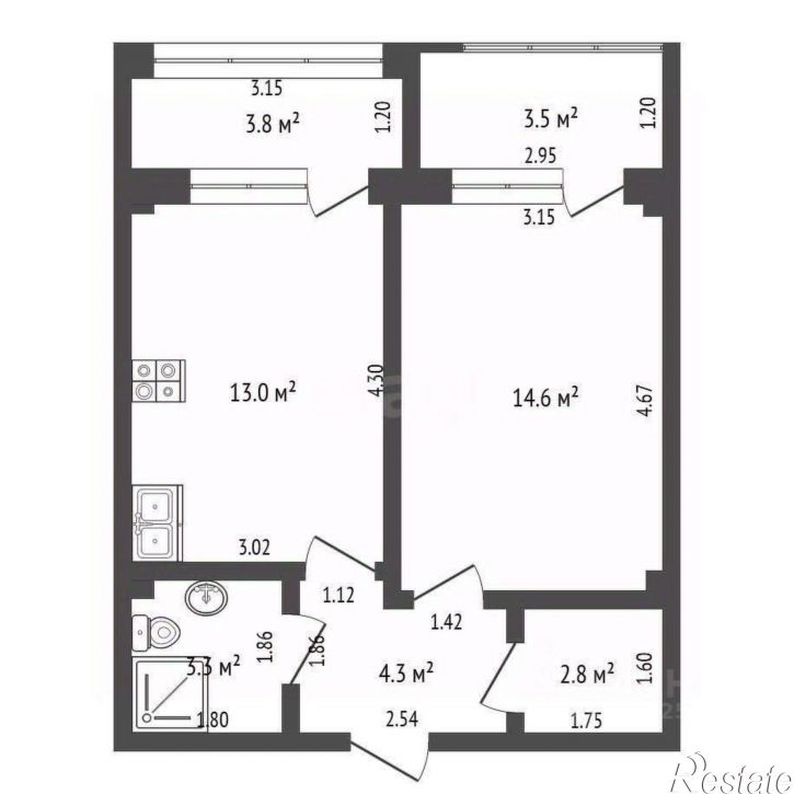 1-комн квартира