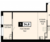 1-комн, 34 кв м, этаж 13/14 городской округ Кисловодск