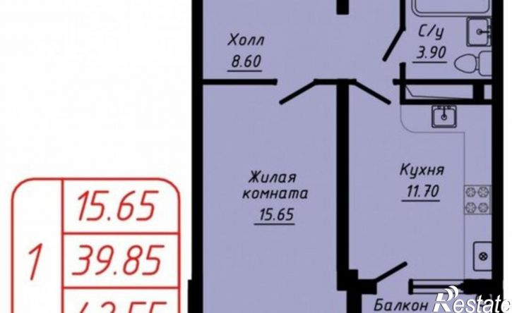 1-комн квартира улица 40 лет Октября, 37,  д. 37