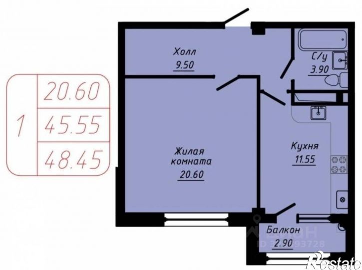 1-комн квартира улица 40 лет Октября, 37,  д. 37