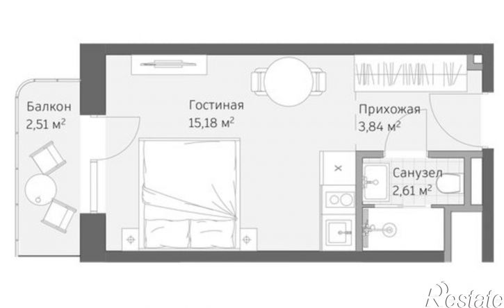 1-комн квартира в новом доме улица Авиации, 2,  д. 2