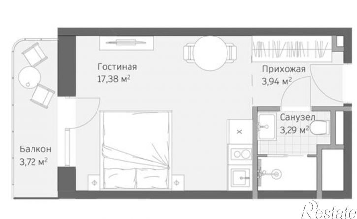 1-комн квартира в новом доме улица Авиации, 2,  д. 2