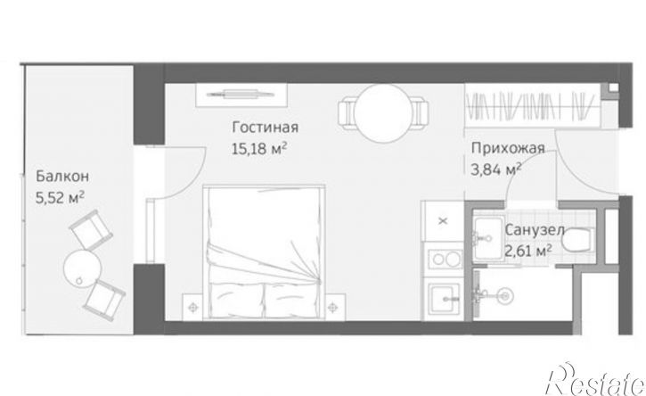 1-комн квартира в новом доме улица Авиации, 2,  д. 2