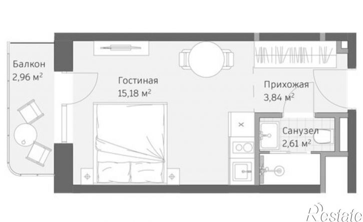 1-комн квартира в новом доме улица Авиации, 2,  д. 2