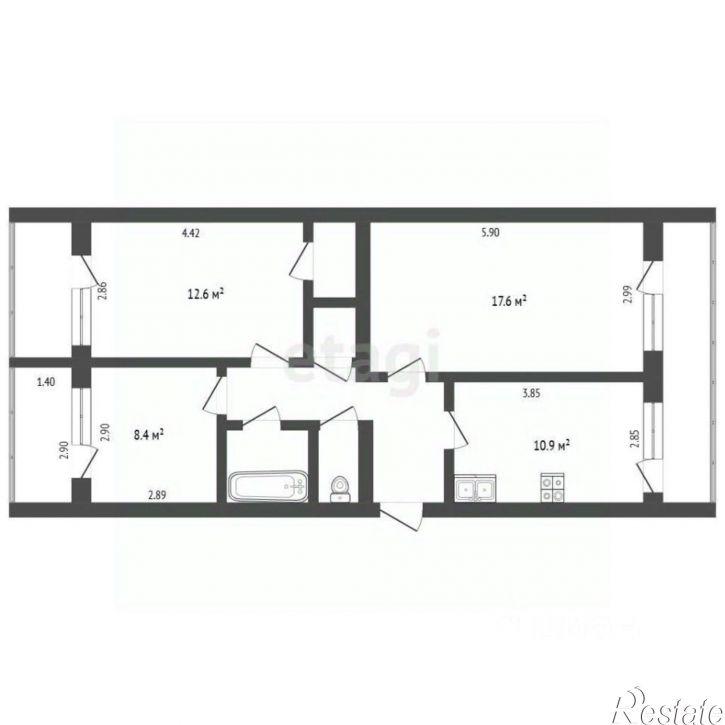 3-комн квартира ул Жуковского, 35,  д. 35