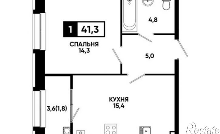1-комн квартира клубный квартал Печорин