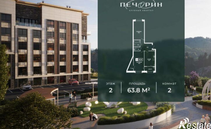 2-комн квартира клубный квартал Печорин