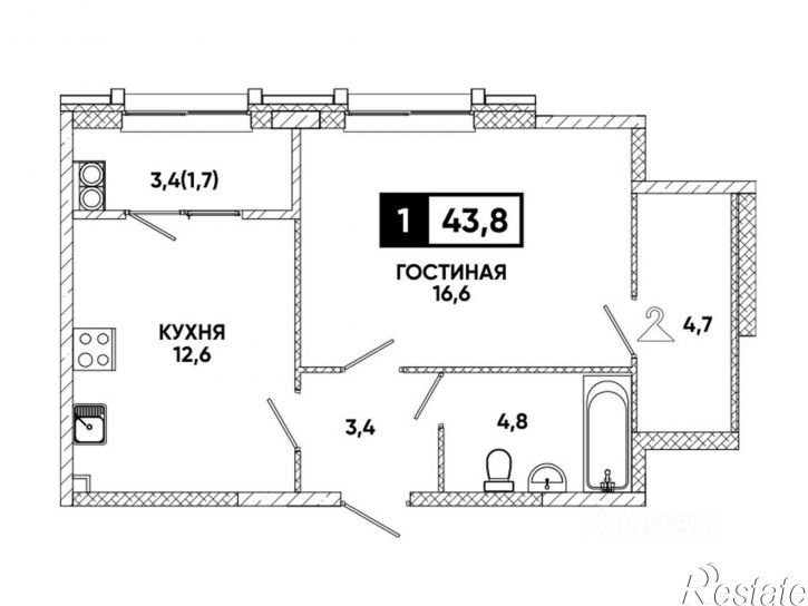 1-комн квартира в новом доме ул Катыхина, 183 15,  д. 183 15,  к. 15