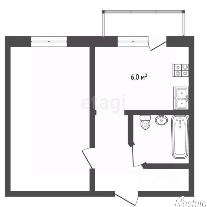 1-комн квартира ул Островского, 2,  д. 2