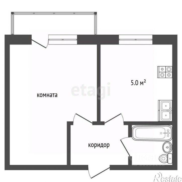 1-комн квартира ул Калинина, 26,  д. 26