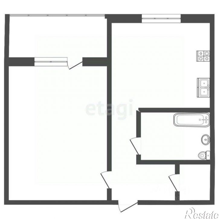 1-комн квартира ул Осипенко, 14,  д. 14