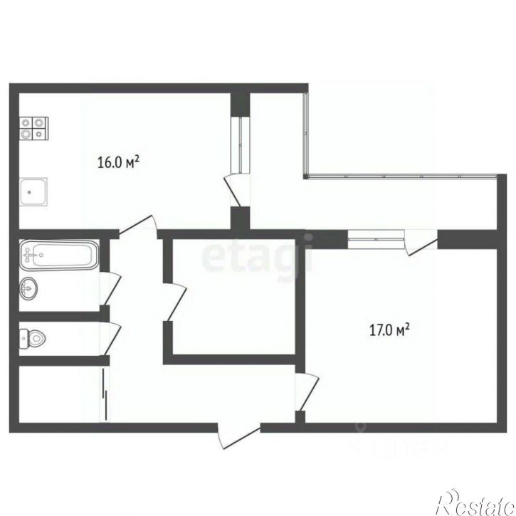 2-комн квартира улица Марцинкевича, 55А,  д. 55А