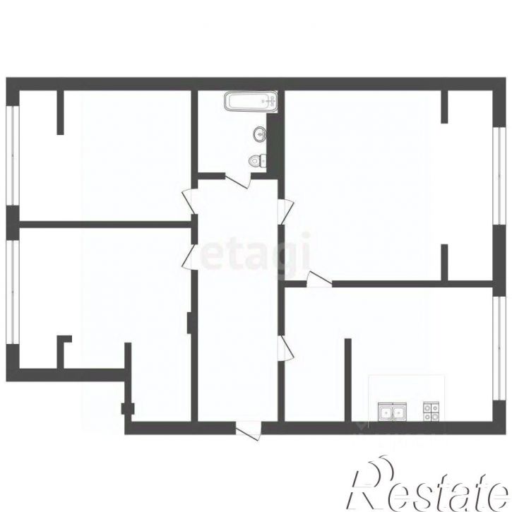 3-комн квартира улица Кутузова, 109,  д. 109