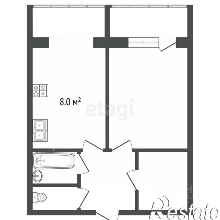 2-комн квартира улица Островского, 3,  д. 3